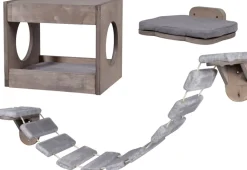 Katzenmöbel-Set mit Leiter, Höhle und Liegefläche