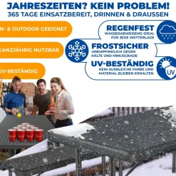 KESSER® Buffettisch Tisch klappbar Kunststoff 183x76 cm Rattan Optik Campingtisch Partytisch Klapptisch Gartentisch für Garten Terrasse und Balkon zusammenklappbar 6 Personen ink. Tragegriff