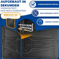 KESSER® Buffettisch Tisch klappbar Kunststoff 183x76 cm Rattan Optik Campingtisch Partytisch Klapptisch Gartentisch für Garten Terrasse und Balkon zusammenklappbar 6 Personen ink. Tragegriff
