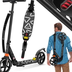 KESSER® Cityroller Scooter 205mm Räder PU Big Wheel - Pro-S Tretroller mit Doppel Federung, City-Roller Scooter klappbar und Höhenverstellbar, Roller Kickscooter für Erwachsene und Kinder