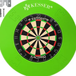 KESSER® Dartscheibe Sisal Professional Dartboard + Zubehör Steeldart Offizielles Dartscheibe Profi Steeldartscheibe - Dartboard inkl. Montageset