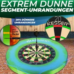 KESSER® Dartscheibe Sisal Professional Dartboard + Zubehör Steeldart Offizielles Dartscheibe Profi Steeldartscheibe - Dartboard inkl. Montageset