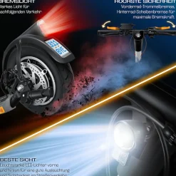 KESSER® E-Scooter mit Straßenzulassung 40km Reichweite Faltbarer Elektro 36V / 10 Ah Batterie Roller Belastung bis 120kg 450W Motor 10