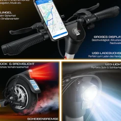 KESSER® E-Scooter mit Straßenzulassung 40km Reichweite Faltbarer Elektro 36V / 10 Ah Batterie Roller Belastung bis 120kg 450W Motor 10