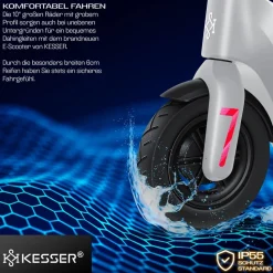 KESSER® E-Scooter mit Straßenzulassung 40km Reichweite Faltbarer Elektro 36V / 10 Ah Batterie Roller Belastung bis 120kg 450W Motor 10