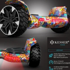 KESSER® Hoverboard 8,5 Zoll 800 mit Bluetooth Lautsprecher, LED Licht, Kinder Sicherheitsmodus, Dual Motor, Smart Elektro Self Balance Board Hover E-Scooter