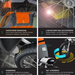 KESSER® Kinderanhänger Fahrradanhänger 360° Drehbar mit Federung 2in1 Joggerfunktion Kinderfahrradanhänger + 5-Punkt Gurt Jogger Fahrrad Anhänger für 1 bis 2 Kinder max. 40kg