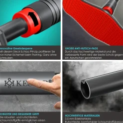 KESSER® Klimmzugstange Türrahmen verstellbar, Pull Up Bar Heimturnhalle, Reckstange ohne Schrauben/Bohren, 68-106 cm Ausziehbar, Tragfähigkeit bis zu 300Kg & rutschfeste Griffe, inkl. Resistenzbänder