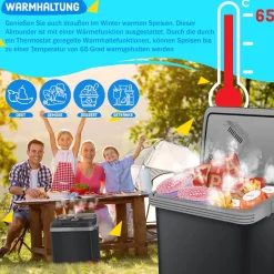 KESSER® 32 L Kühlbox 12V, 230V Stecker, Mini-Kühlschrank, Thermoelektrische Warmhaltebox