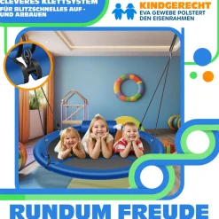 KESSER® Nestschaukel Tellerschaukel Hängeschaukel Rundschaukel Schaukel verstellbar Garten-Schaukel Kinderschaukel Indoor - Outdoor-Schaukel für Kinder & Erwachsene