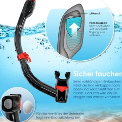 KESSER® Schnorchelset Profi Taucherbrille Schnorchelmaske Tauchset Erwachsene Tauchmaske - Inkl. Action-Cam Halterung - Antibeschlag und Anti-Leck für Freitauchen und Schnorcheln Set Taucherbrille
