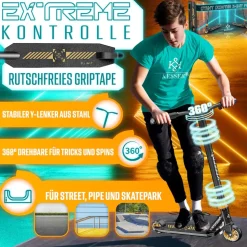 KESSER® Stunt Scooter X-Limit-Pro 360° Lenkung Funscooter Stuntscooter mit Ständer ABEC 9 Kugellagern, 110 mm PU Räder , Kickscooter Tretroller Cityroller Trick Roller für Kinder Erwachsene