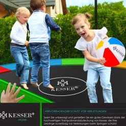 KESSER® - Trampolin Randabdeckung Ø 244 , 305 , 366 , 426 cm , 30cm breit 100% UV-beständig reißfest Federabdeckung , Grün , Blau
