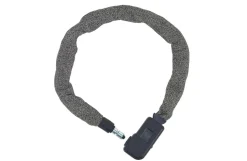 Kettenschloss, mit Fingerabdrucksensor, mit Zahlenwalze, inkl. Halter, Schwarz, Länge 90 cm