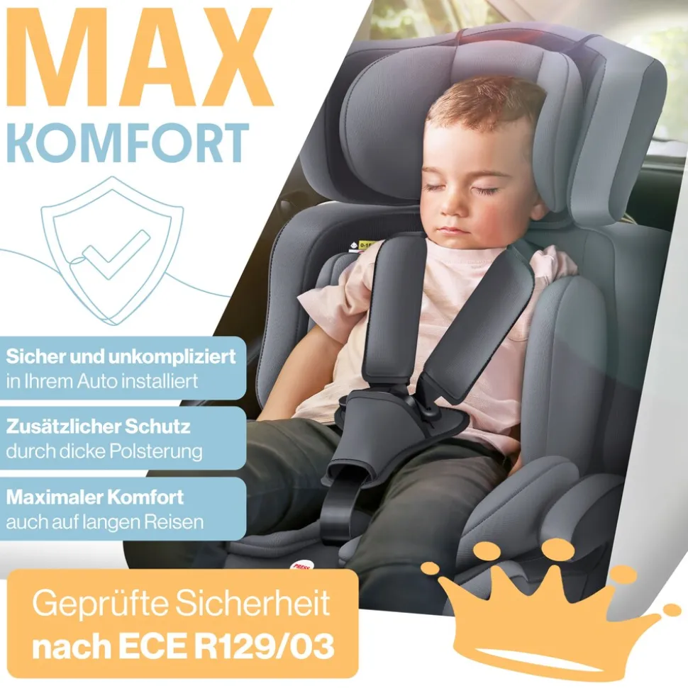 KIDIZ® Autokindersitz Kinderautositz Gruppe 1+2+3 9-36 kg 5-Punkt-Sicherheitsgurt, Autositz, Kindersitz, Einstellbare Kopfstütze