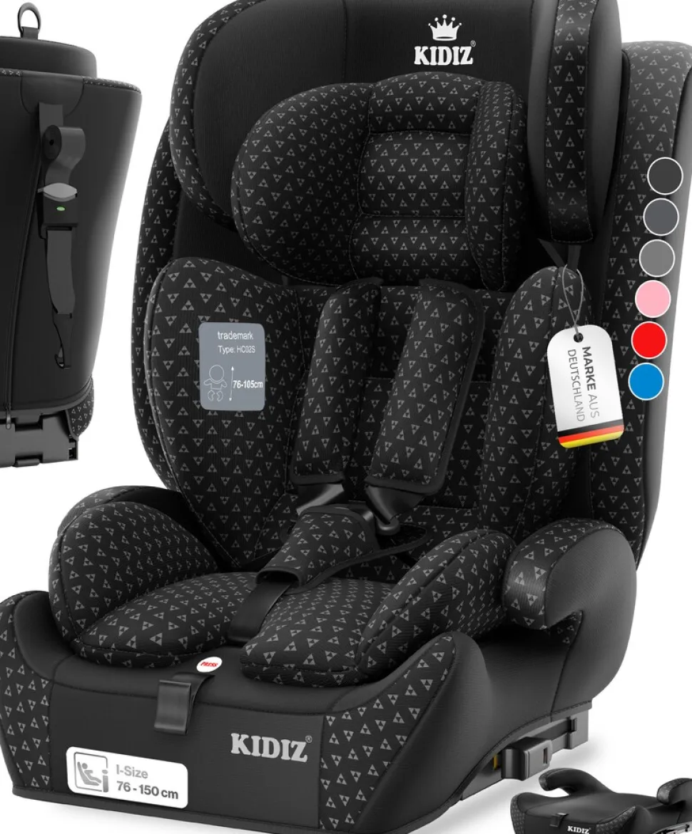 KIDIZ® Autokindersitz Triangle Premium Kindersitz mit Isofix Kinderautositz | Autositz Sitzschale | 9 kg - 36 kg 1-12 Jahre | Gruppe 1/2/3 | universal | zugelassen nach ECE R129/03