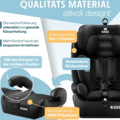 KIDIZ® Autokindersitz Triangle Premium Kindersitz mit Isofix Kinderautositz | Autositz Sitzschale | 9 kg - 36 kg 1-12 Jahre | Gruppe 1/2/3 | universal | zugelassen nach ECE R129/03