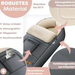 KIDIZ® Babyfußsack Baby Fußsack Winterfußsack Babyschale mit Reißverschluss Kuschelsack Babydecke Kinderwagen waschbar verschließbarer Kopfteil, Tasche, passend für alle Kinderwagen