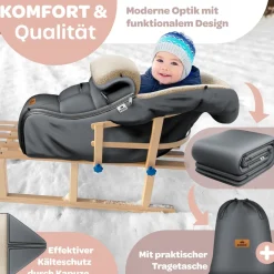 KIDIZ® Babyfußsack Baby Fußsack Winterfußsack Babyschale mit Reißverschluss Kuschelsack Babydecke Kinderwagen waschbar verschließbarer Kopfteil, Tasche, passend für alle Kinderwagen