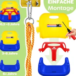 KIDIZ® Babyschaukel mit Gestell 3in1 Kinderschaukel mitwachsend für Babys ab 6 Monate & Kinder bis 10 Jahre für drinnen & draußen, bis 100kg belastbar, Schaukelgestell inkl. 4 Sandsäcke 5kg auffüllbar