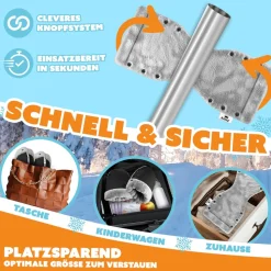KIDIZ® Handwärmer Kinderwagen Handschuhe Handmuff Kinderwagenmuff mit warme Plüschmaterial Fleece und Baumwolle Innenseite Wasserdicht Winddicht Handwärmer Universalgröße für alle Kinderwagen Buggy