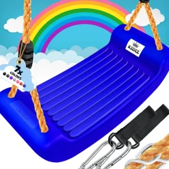 KIDIZ® Schaukel Kinderschaukel Set - Ink. Zubehör Schaukelsitz Schaukelbrett Garten Outdoor Indoor Brettschaukel für Kinder zum Schaukeln aus Kunststoff Höhenverstellbar Rutschfest