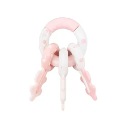 Kikkaboo Babyrassel Schlüsselbund Beißring 3 Schlüssel Greifling ab 3 Monaten pink