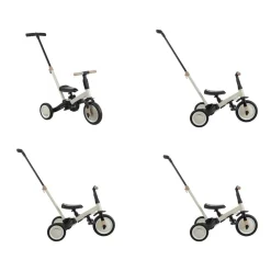 Kikkaboo Dreirad Flip 5 in 1 Stahlrahmen rutschfeste Griffe einstellbar umbaubar beige
