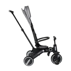 Kikkaboo Dreirad, Tricycle Trix 3 in 1 Schiebegriff, Sonnendach faltbar, Gurt grau