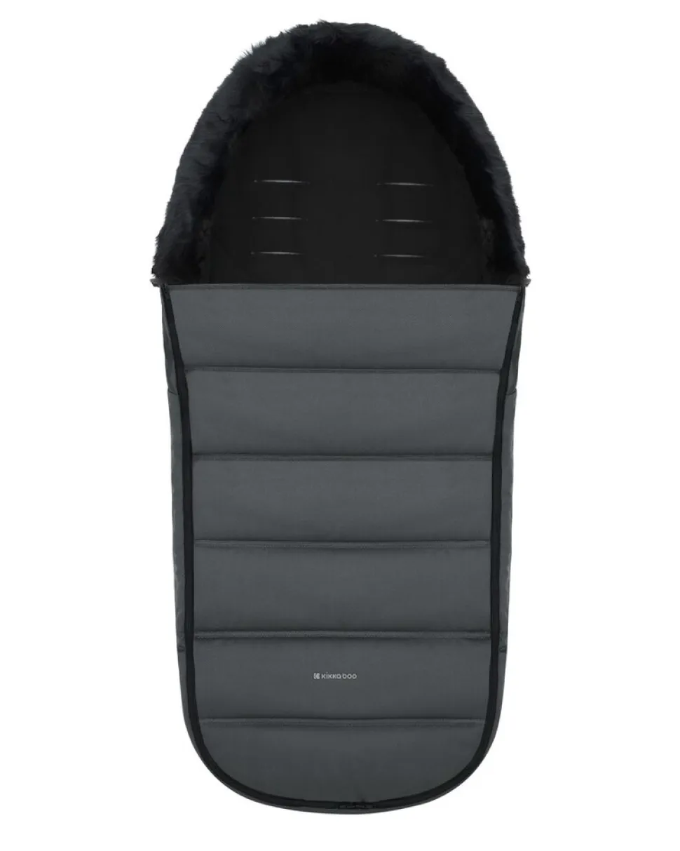 Kikka boo Fußsack Urban für Kinderwagen Reißverschluss Steppdesign Gurtöffnungen grau