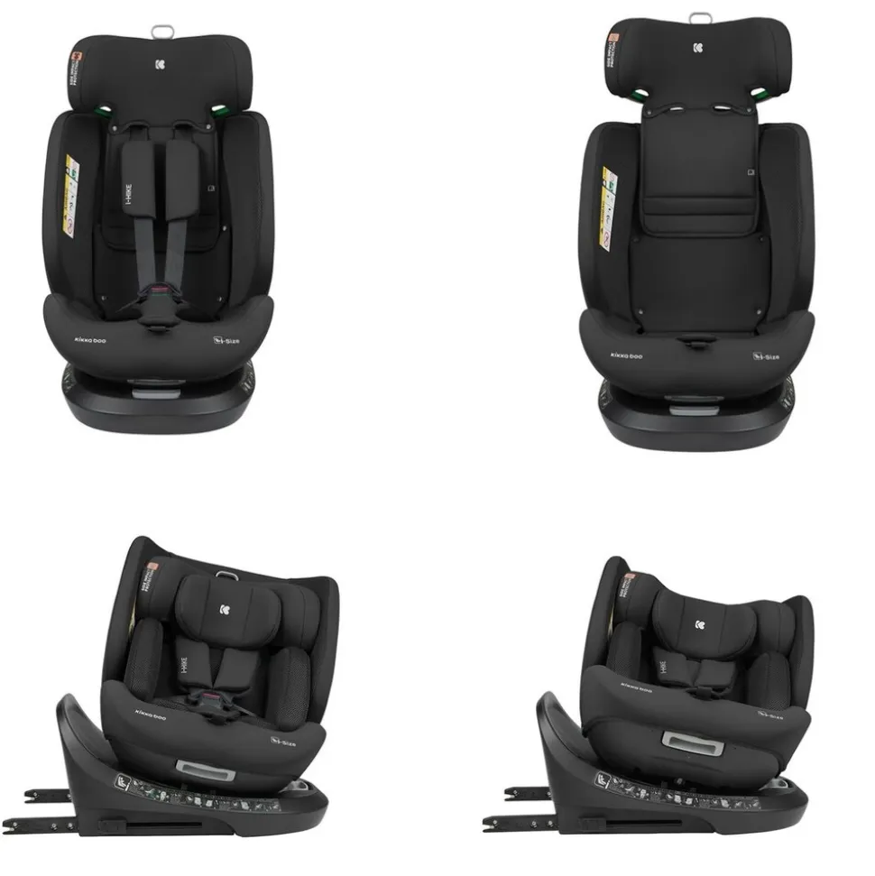Kikkaboo i-Size Kindersitz i-Hike (40-150 cm) Isofix, 360° drehbar, verstellbar schwarz
