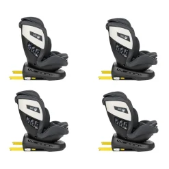 Kikkaboo Kindersitz i-Cruise i-Size (40-150 cm) SPS, Sitz 360° drehbar, Isofix dunkelgrau