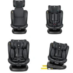 Kikkaboo Kindersitz i-Cruise i-Size (40-150 cm) SPS, Sitz 360° drehbar, Isofix dunkelgrau
