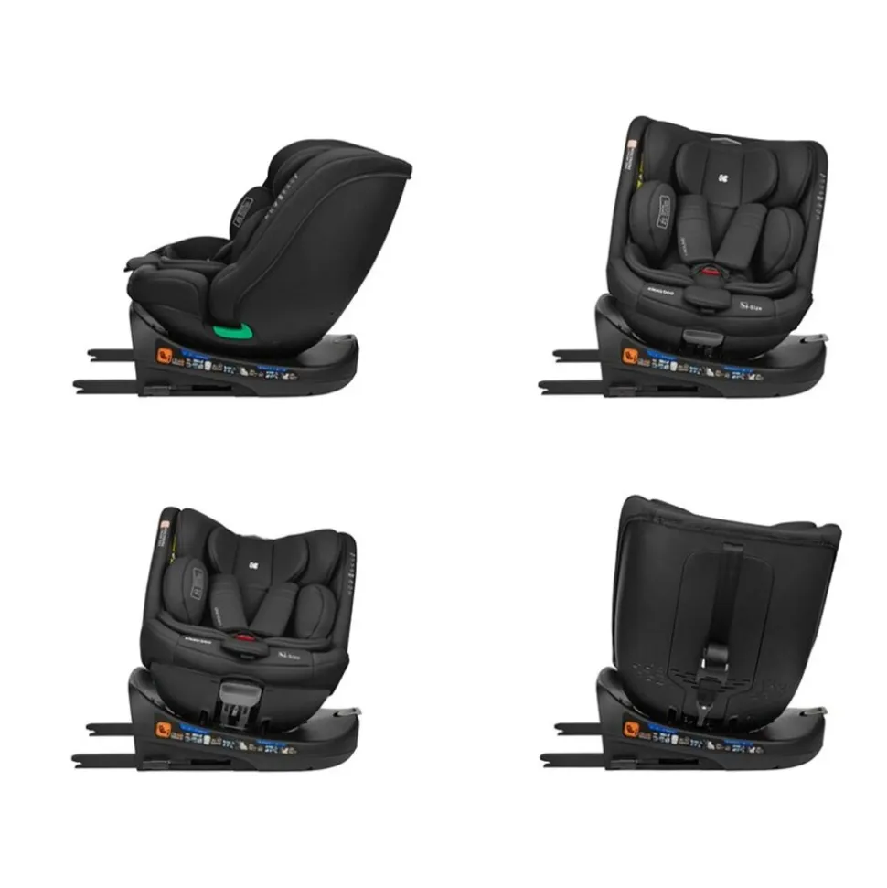 Kikka boo Kindersitz i-Round i-Size (40-150cm) Isofix, 360-Grad-Drehung, Gurt schwarz
