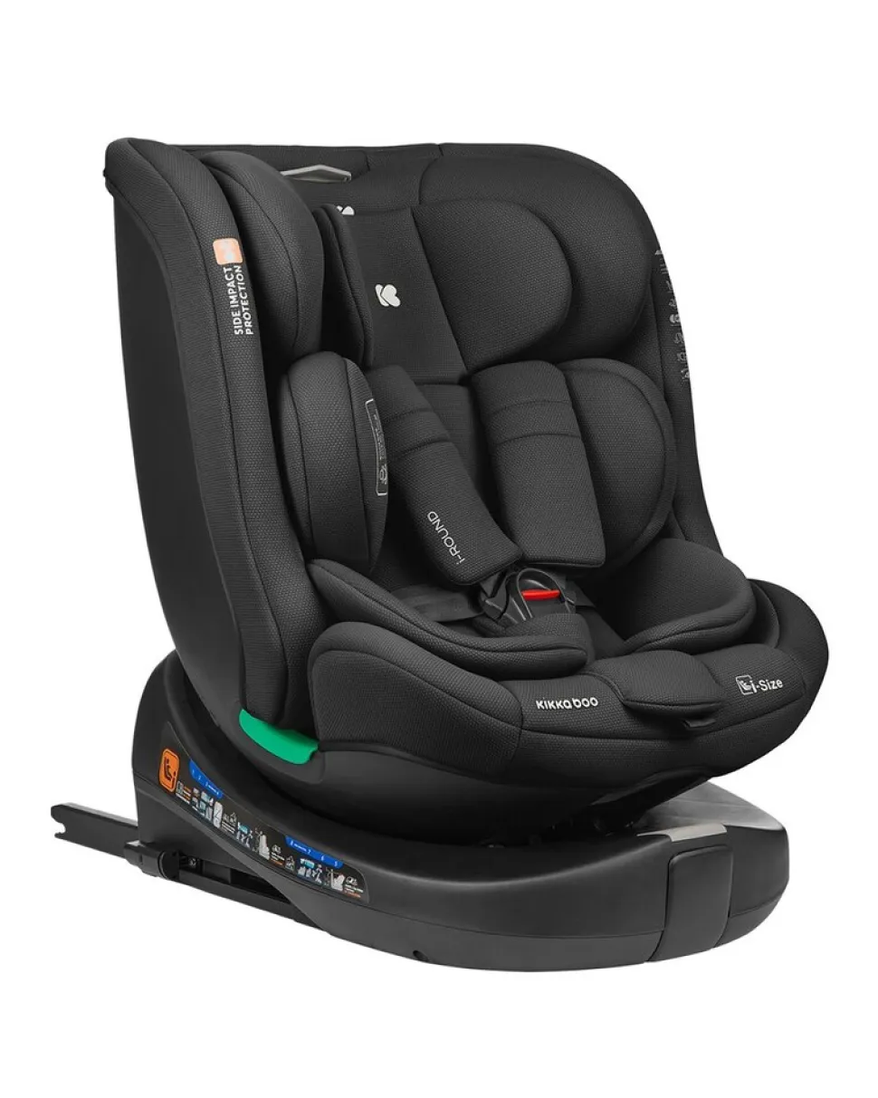 Kikka boo Kindersitz i-Round i-Size (40-150cm) Isofix, 360-Grad-Drehung, Gurt schwarz
