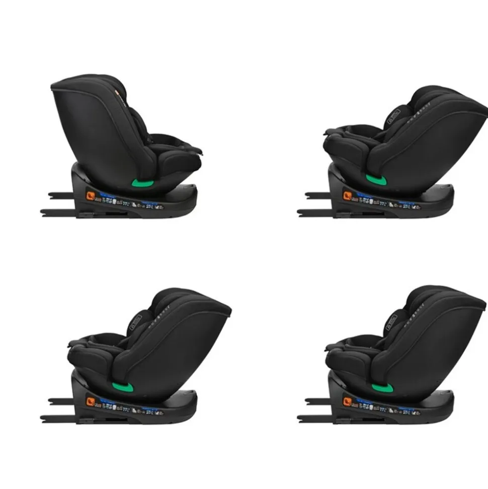 Kikka boo Kindersitz i-Round i-Size (40-150cm) Isofix, 360-Grad-Drehung, Gurt schwarz