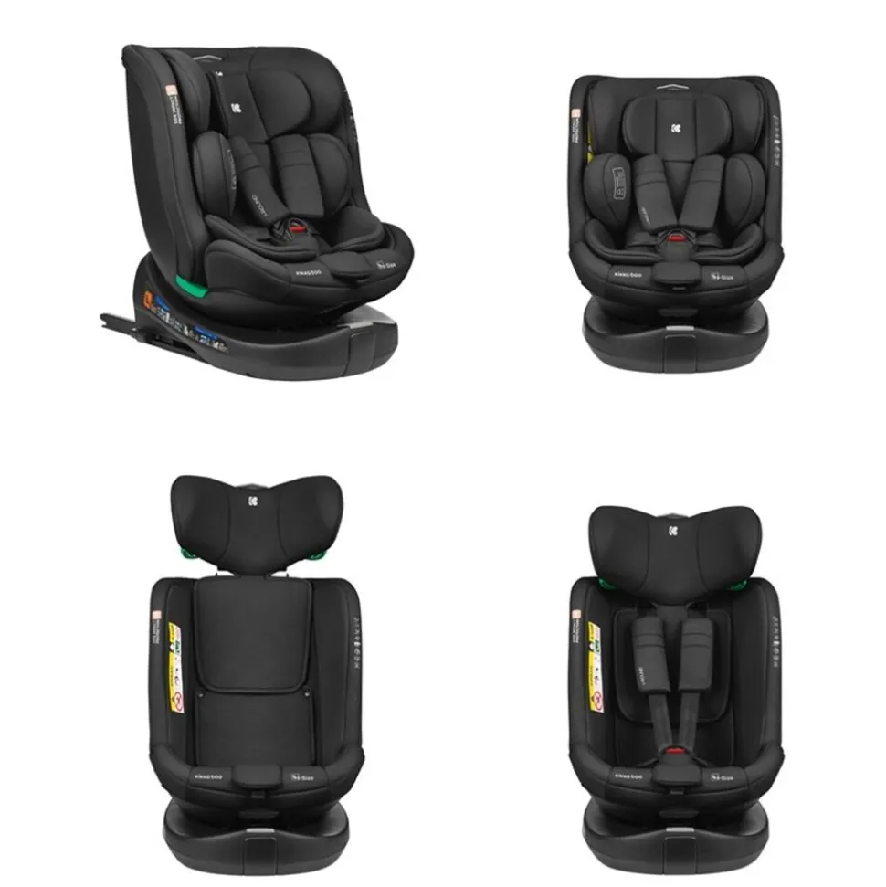 Kikka boo Kindersitz i-Round i-Size (40-150cm) Isofix, 360-Grad-Drehung, Gurt schwarz