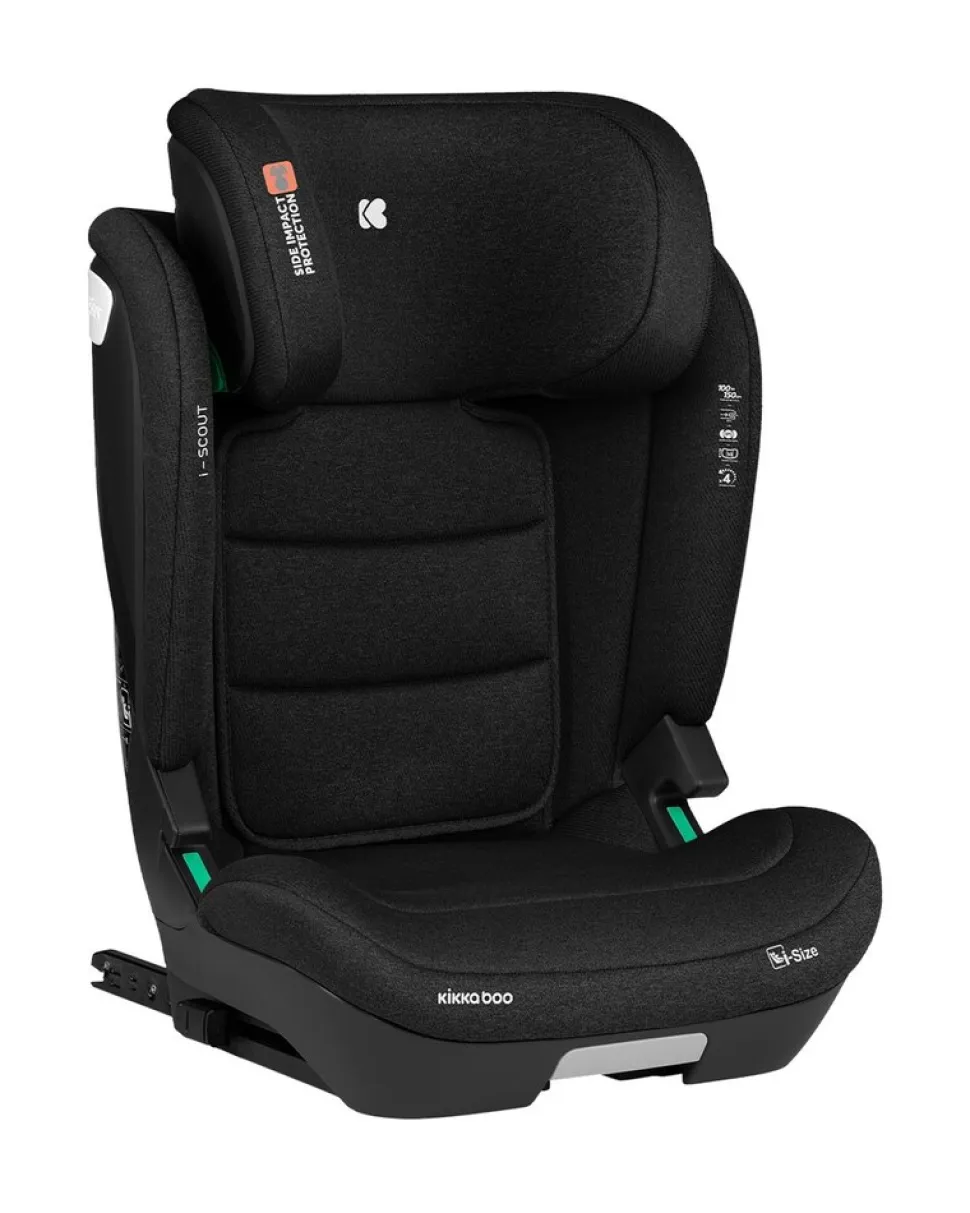 Kikkaboo Kindersitz i-Scout i-Size (100 - 150 cm) Kopfstütze verstellbar Isofix schwarz