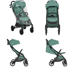 Kikkaboo Kinderwagen Buggy Cloe bis 22 kg Aluminiumrahmen faltbar Getränkehalter dunkelgrün