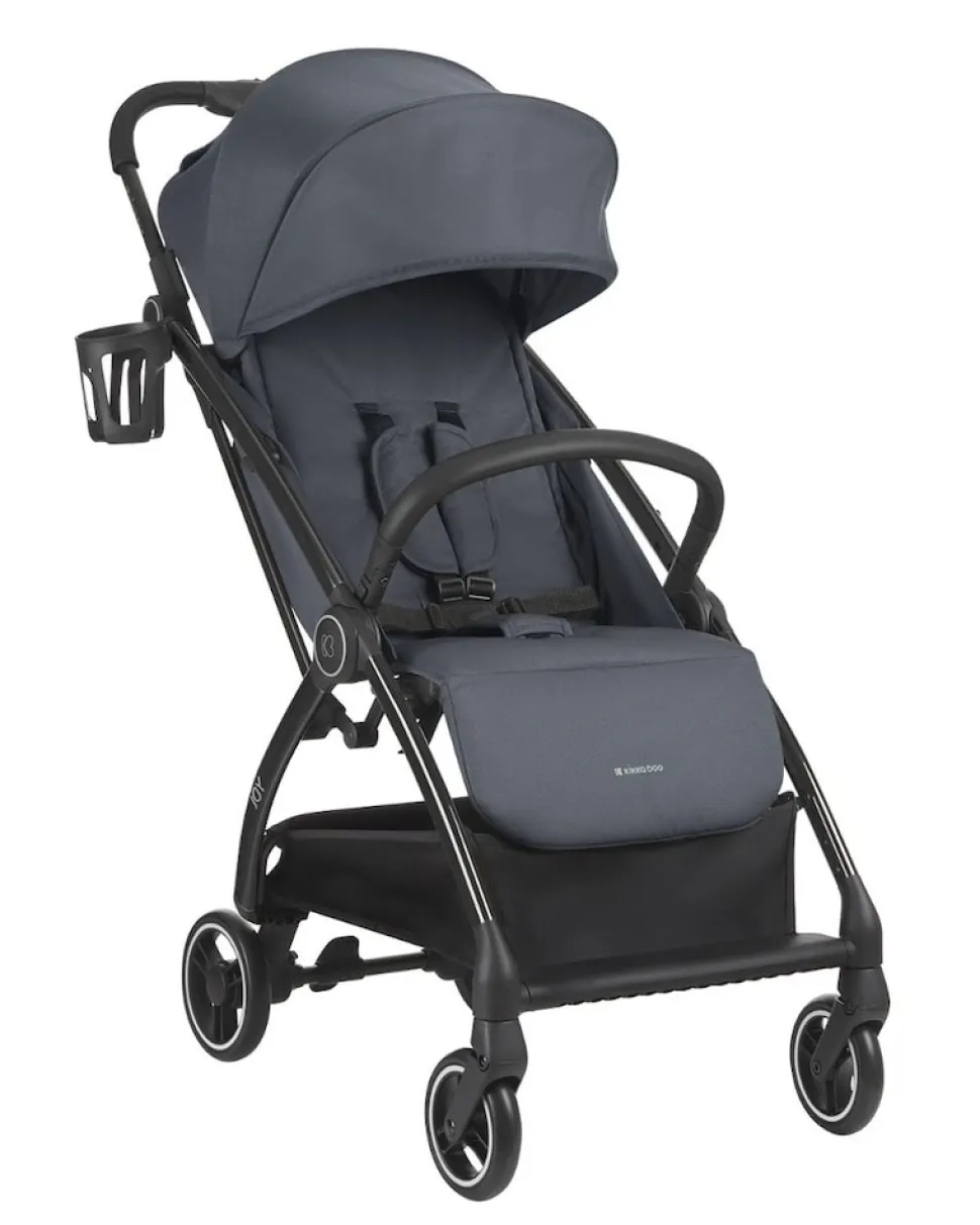 Kikkaboo Kinderwagen, Buggy Joy bis 22 kg, Rückenlehne verstellbar, faltbar dunkelgrau