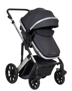 Kikkaboo Kinderwagen Darling 3 in 1 Sportsitz Tragetasche Autositz Wickeltasche grau gemustert