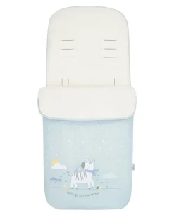 Kikkaboo Kinderwagen Fußsack Polar Friends Reißverschluss warmes Fleecefutter hellblau