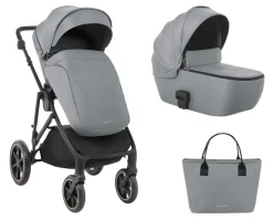 Kikkaboo Kinderwagen Thea 2 in 1 EVA-Räder verstellbarer Schiebegriff Babywanne grau