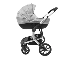 Kikkaboo Kombikinderwagen Irene 3 in 1 Babywanne Autositz Adapter Wickeltasche grau hellgrau