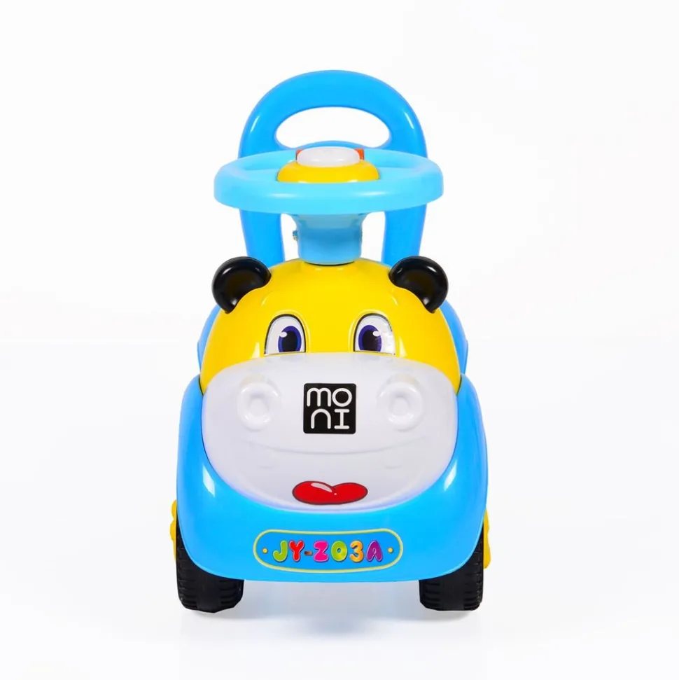 Kinderauto, Rutscher Laufhilfe Super Car lustiges Design, Melodien, Rückenlehne blau