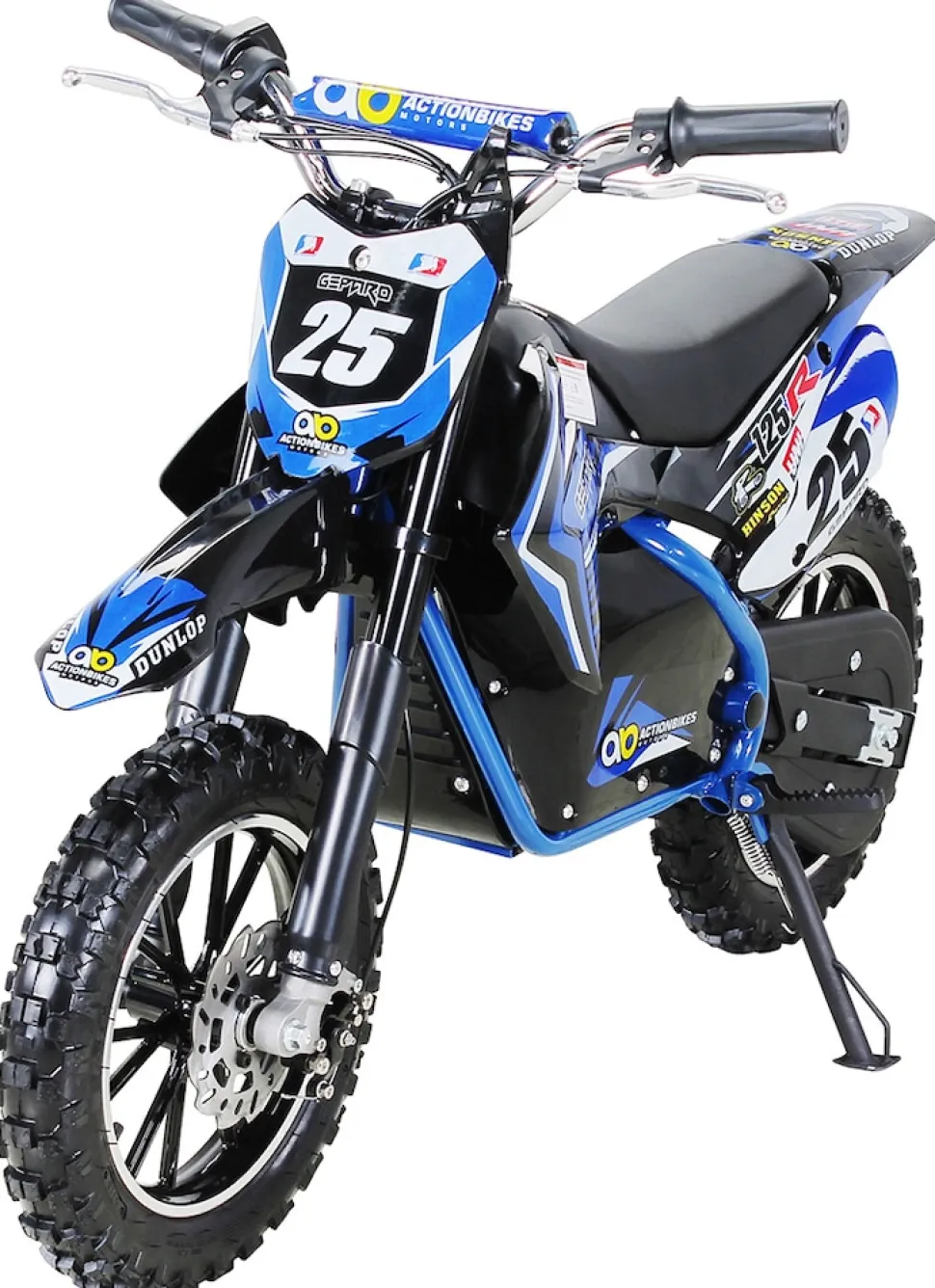 Kinder-Crossbike Gepard, Elektro-Kindermotorrad, 500 Watt, bis 24 km/h, verstärkte Gabel, ab 8 J. (Blau)