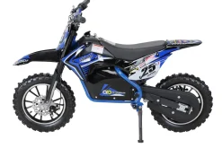 Kinder-Crossbike Gepard, Elektro-Kindermotorrad, 500 Watt, bis 24 km/h, verstärkte Gabel, ab 8 J. (Blau)