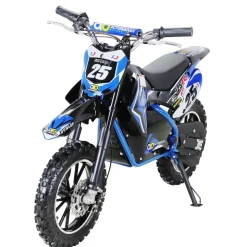 Kinder-Crossbike Gepard, Elektro-Kindermotorrad, 500 Watt, bis 24 km/h, verstärkte Gabel, ab 8 J. (Blau)