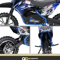 Kinder-Crossbike Gepard, Elektro-Kindermotorrad, 500 Watt, bis 24 km/h, verstärkte Gabel, ab 8 J. (Blau)