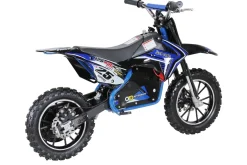 Kinder-Crossbike Gepard, Elektro-Kindermotorrad, 500 Watt, bis 24 km/h, verstärkte Gabel, ab 8 J. (Blau)